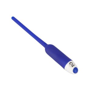 DILATOR - hollow silicone urethra vibrator - blue (7mm)