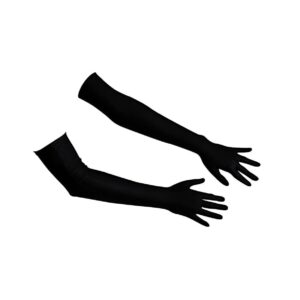 Saténové rukavice - čierne