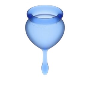 'Satisfyer Feel Good Cup – súprava menštruačných kalíškov (modrá) – 2ks'