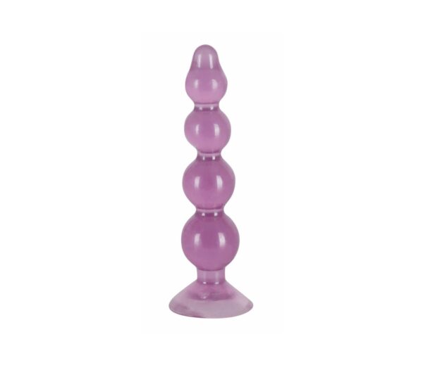 anal beads - análny kolík s prísavkou (fialový)