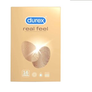 Nelatexové kondomy DUREX REAL FEEL pro přirozený požitek - 16 ks