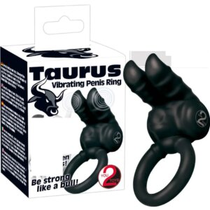 Taurus - dvoumotorová sada kroužků na penis (černá)
