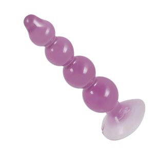 anal beads - anální kolík s přísavkou (fialový)