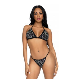 Bikiny set Leg Avenue Domino černý L