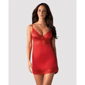Košilka Obsessive LOVICA DRESS with THONG červená L-XL
