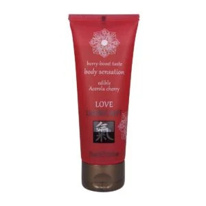 Lubrikační gel HOT Shiatsu Love Acerola Cherry jedlý 75 ml