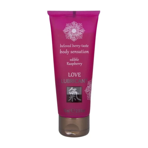 Lubrikační gel HOT Shiatsu Love Raspberry jedlý 75 ml