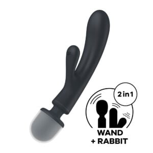 Masážní hlavice a vibrátor 2v1 SATISFYER Triple Lover šedá