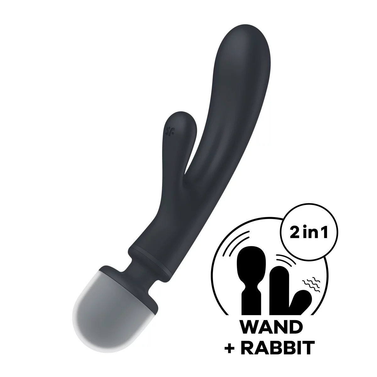 Masážní hlavice a vibrátor 2v1 SATISFYER Triple Lover šedá