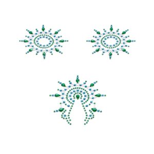 Nálepky GLORIA glittering jewelry green and blue 3 ks