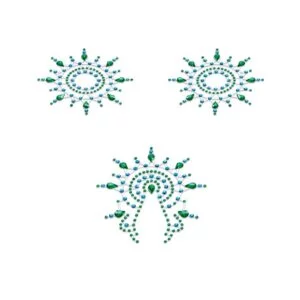 Nálepky GLORIA glittering jewelry green and blue 3 ks