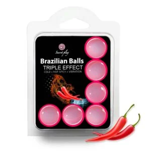 Olej masážní BRAZILIAN TRIPLE EFFECT 6 BALLS SET