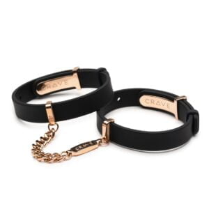 Pouta na ruce CRAVE - ID CUFFS BLACK-ROSE GOLD