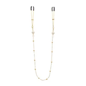Skřipce na bradavky TABOOM NIPPLE PLAY Pearl & Deluxe Chain zlaté