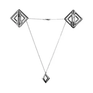 Skřipce na bradavky s přívěskem LOCKINK Adjustable Nipple Clamps šedé