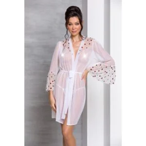 Župan PASSION LOVELIA PEIGNOIR bílý 2XL-3XL