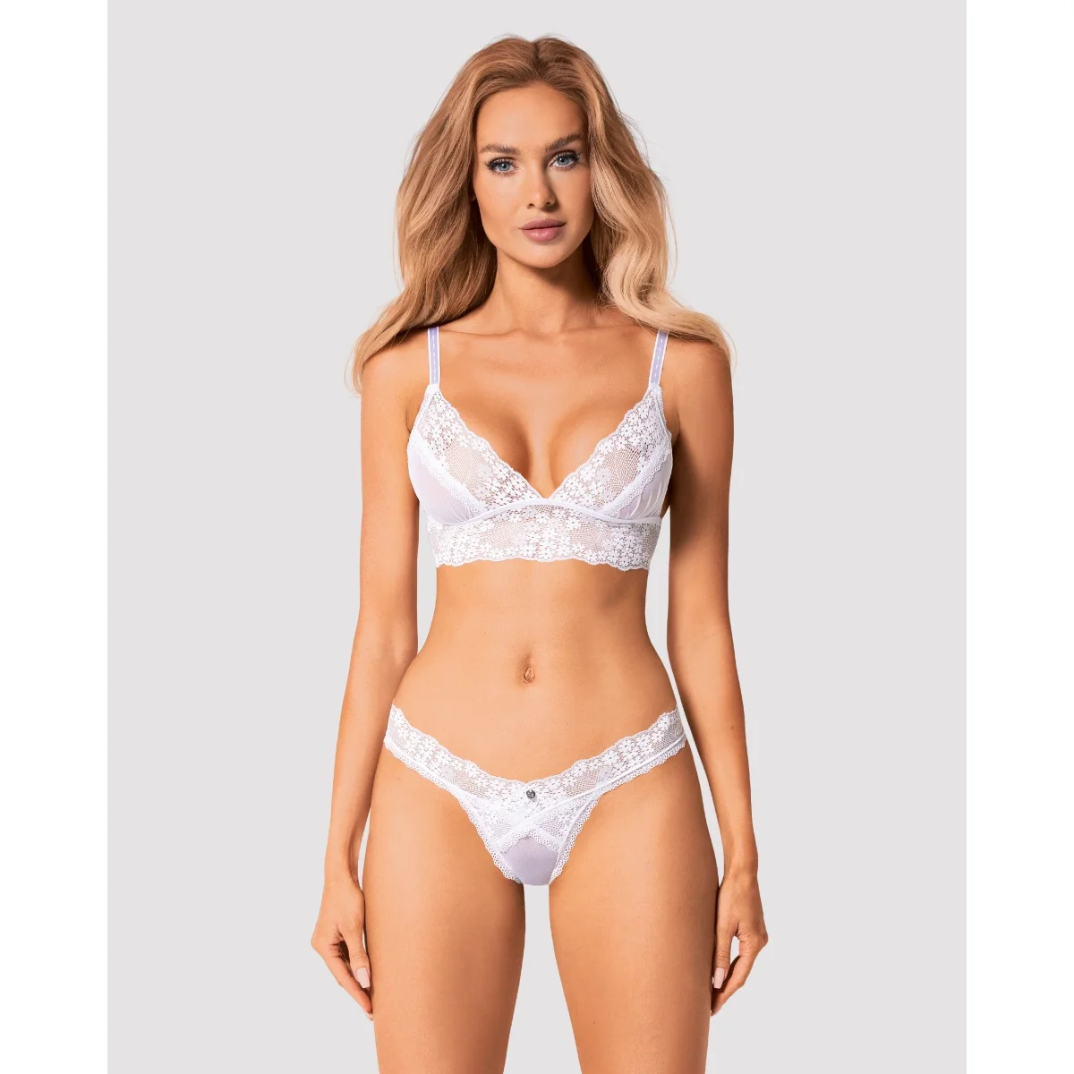 Souprava Obsessive HEAVENLLY bílá XL-XXL