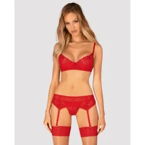 Souprava Obsessive Ingridia červená XS-S