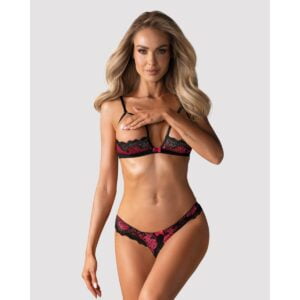 Souprava Obsessive Tulia cupless černá L-XL