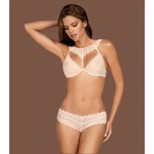 Souprava Obsessive 857-SET krémová L-XL