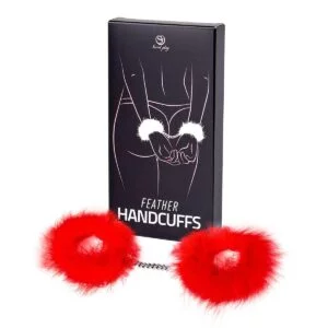 Pouta péřová SECRET HANDCUFFS red marabou