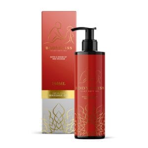 Masážní a lubrikační olej 2v1 BodyGliss Red Orange Temptation 150 ml