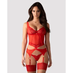 Korzet Obsessive Cupide Desir červený 2XL-3XL