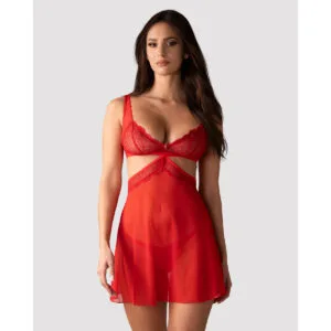 Košilka Obsessive Cupide Desir červená 2XL-3XL