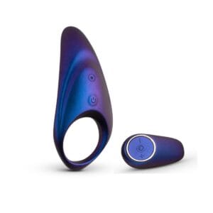Kroužek na penis HUEMAN Neptune Vibrating Cock Ring + Remote modrý