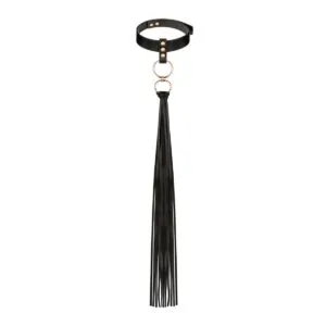 Obojek s důtkami Rosy Gold Collar with Flogger černý