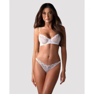 Souprava Obsessive Alissium bílá XL-2XL