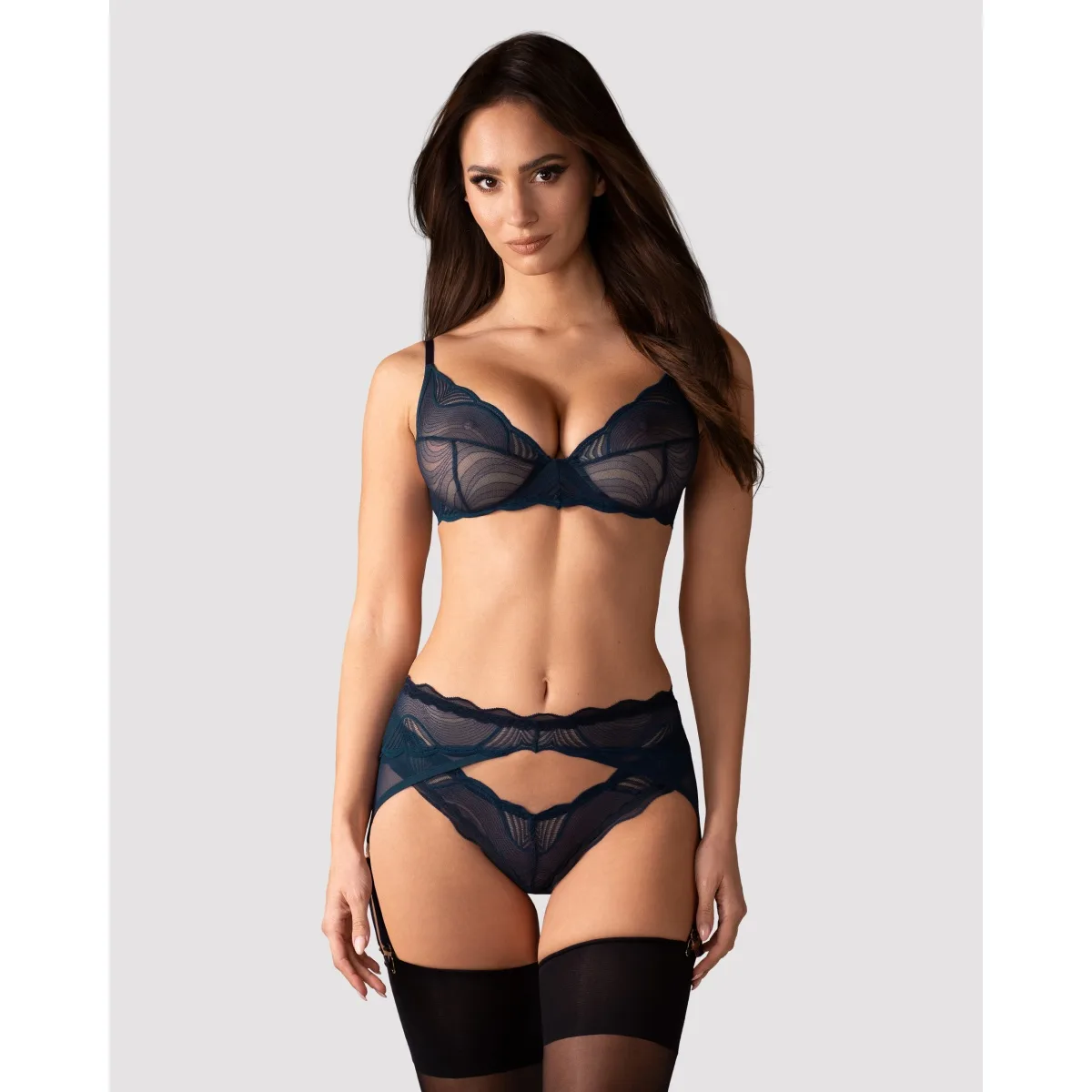 Souprava Obsessive Nightly Blue 3 PC Set modrá XL-2XL