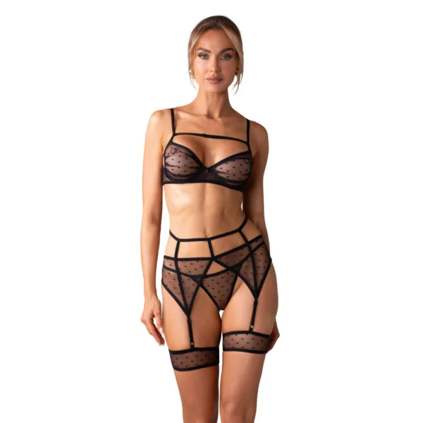 Souprava Obsessive Nuites 3 PC Set černá 2XL-3XL