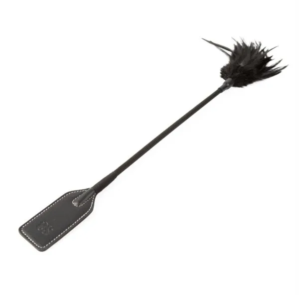 Bič s péřovým dráždidlem SEI MIO Slap and Tickle černý