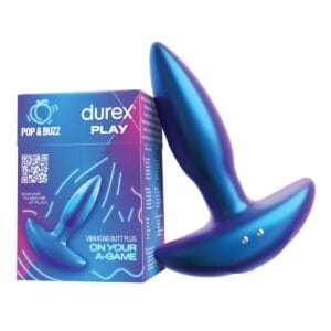 Kolík anální Durex Play Pop & Buzz vibrační modrý
