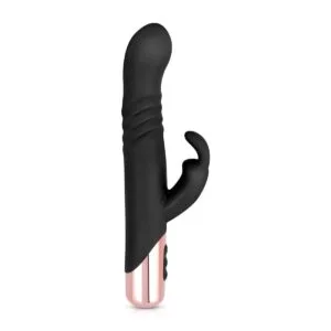 Vibrátor Rosy Gold Rabbit with Thrusting Function černý