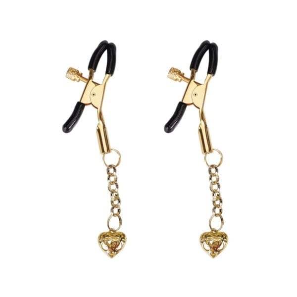 Svorky na bradavky Liebe Seele Gold Hollow Heart Set 2 ks zlaté