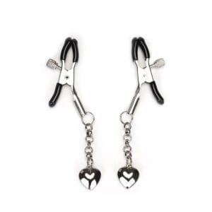 Svorky na bradavky Liebe Seele Silver Solid Heart Set 2 ks stříbrné