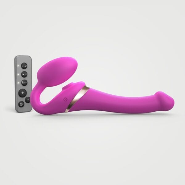 Vibrátor Strap-on-me Multi Orgasm Bendable Strap-On růžový L