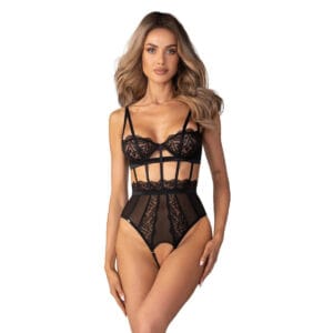 Body Obsessive Hersis Crotchless černé L-XL