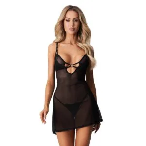 Košilka Obsessive Alliane černá XL-2XL