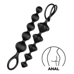 Sada análních korálů SATISFYER LOVE 2 ks černé