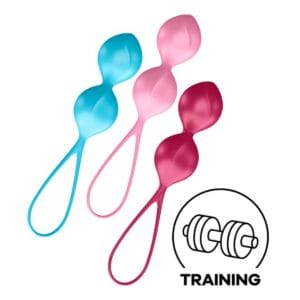 Vaginální činky SATISFYER V BALLS DOUBLE SET 3 ks barevné