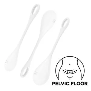 Vaginální činky SATISFYER YONI POWER 1 TRAINING sada bílé