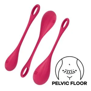 Sada vaginálních činkek SATISFYER YONI POWER 1 TRAINING červená