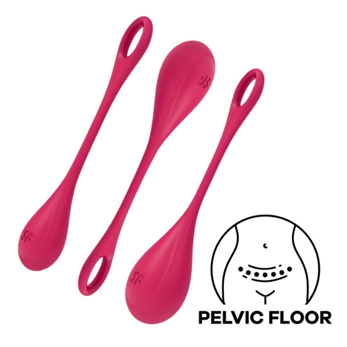 Sada vaginálních činkek SATISFYER YONI POWER 1 TRAINING červená