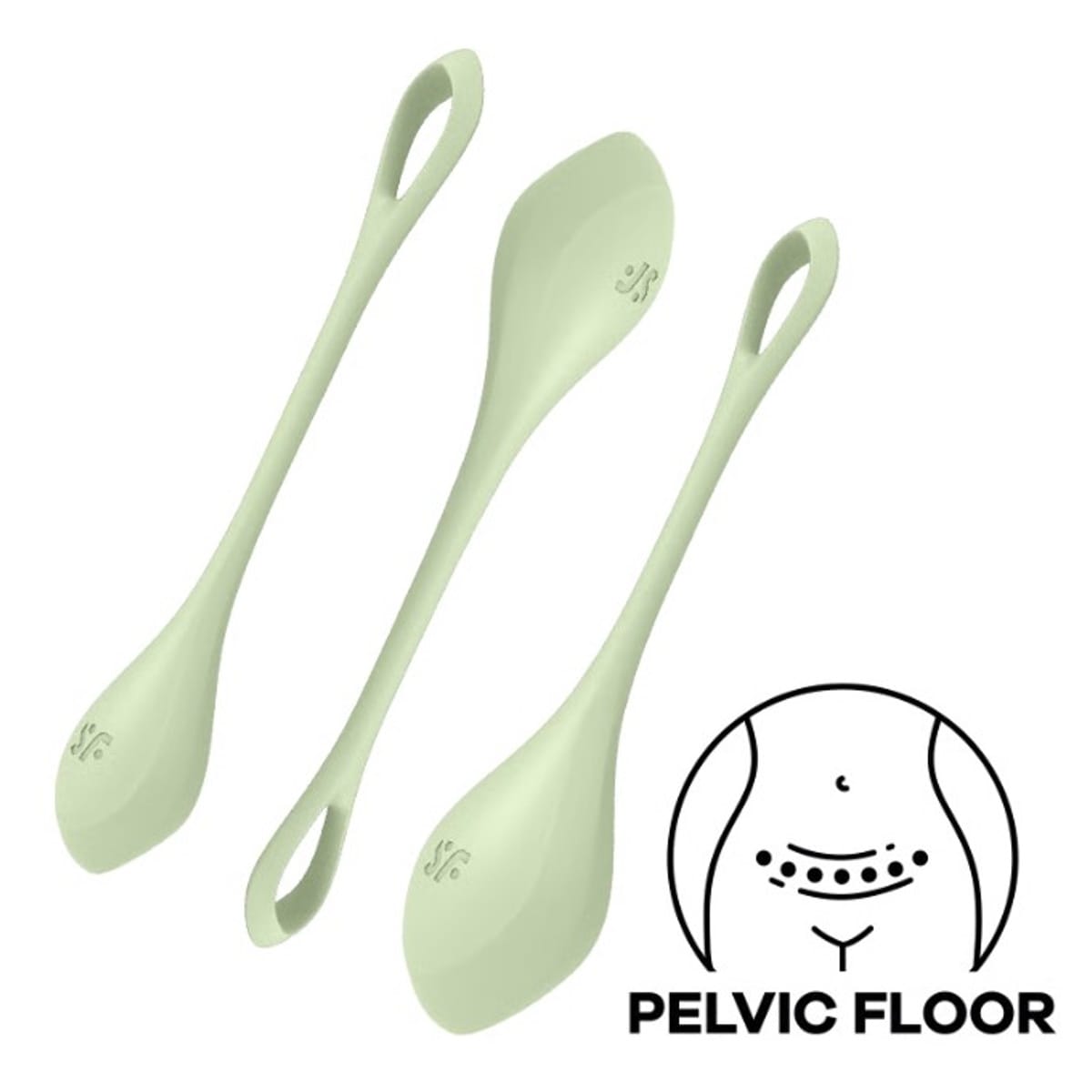 Vaginální činky SATISFYER YONI POWER 2 TRAINING sada zelené