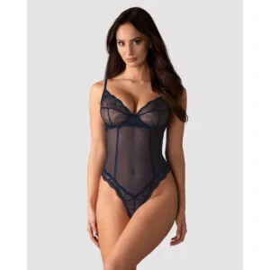 Body Obsessive Nightly Blue Crotchless modré XS-S