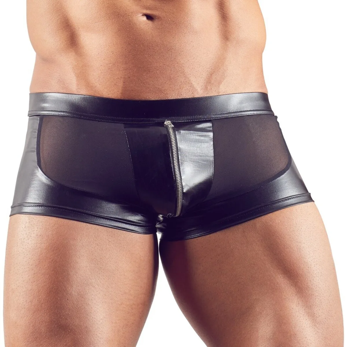 Boxerky Svenjoyment se zipem lakované černé L