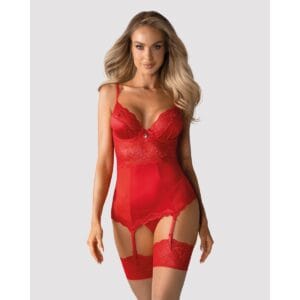 Korzet Obsessive LOVICA CORSET červený S-M